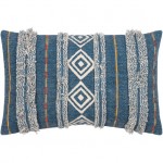 Surya Ashbury Pillow Shell With Down Insert 14"H X 22"W Dark Blue