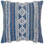 Surya Ashbury Pillow Shell With Down Insert 18"H X 18"W Dark Blue