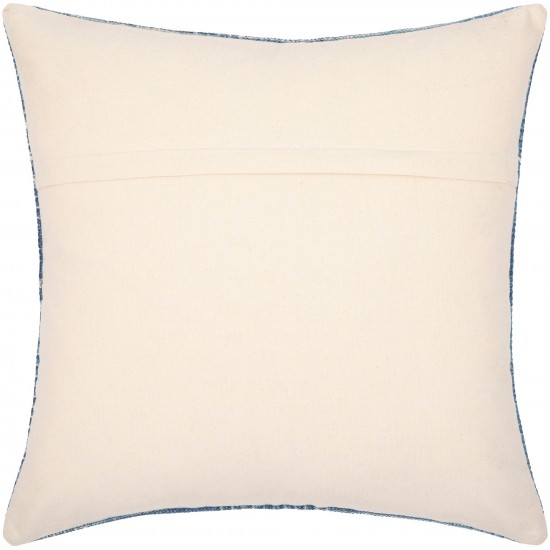 Surya Ashbury Blue Pillow Shell With Polyester Insert 18"H X 18"W