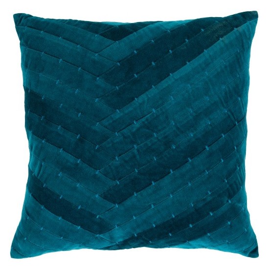 Surya Aviana Teal Pillow Shell With Down Insert 18"H X 18"W