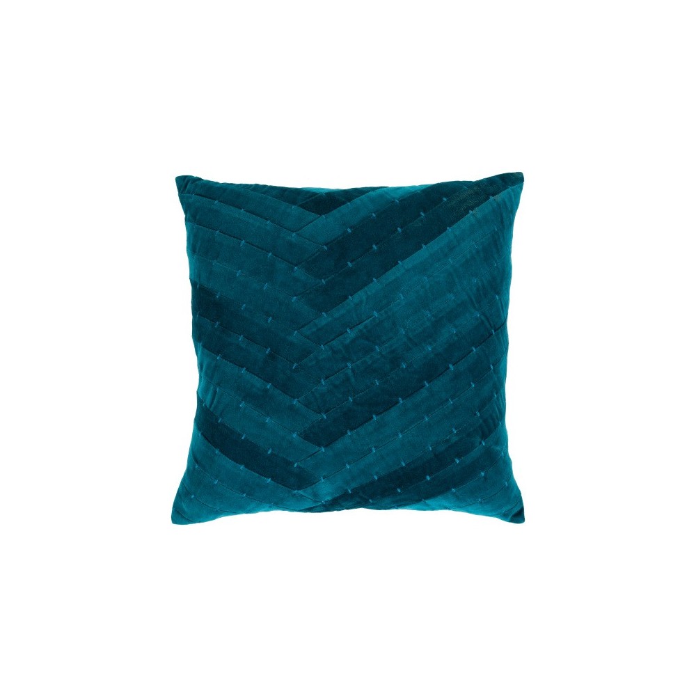 Surya Aviana Teal Pillow Shell With Down Insert 20"H X 20"W