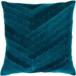 Surya Aviana Teal Pillow Shell With Polyester Insert 22"H X 22"W