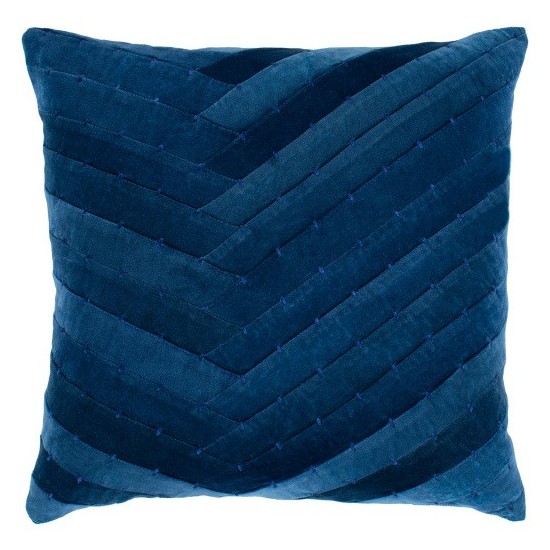 Surya Aviana Navy Pillow Shell With Down Insert 20"H X 20"W