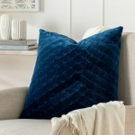 Surya Aviana Navy Pillow Shell With Down Insert 22"H X 22"W