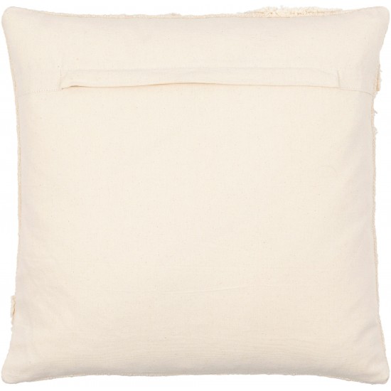 Surya Azibo Light Beige Pillow Shell With Polyester Insert 18"H X 18"W