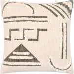 Surya Azibo Light Beige Pillow Shell With Down Insert 20"H X 20"W