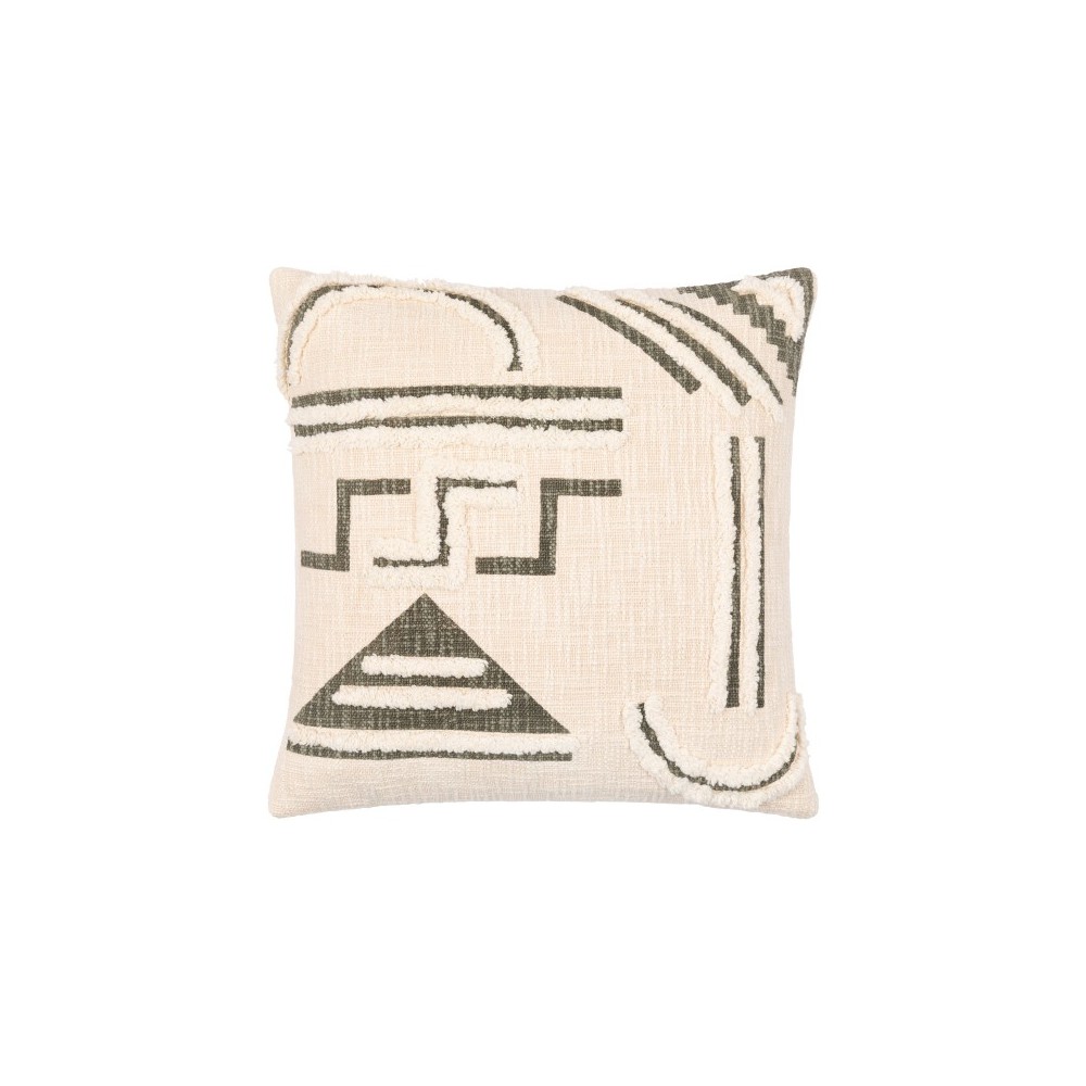 Surya Azibo Light Beige Pillow Shell With Down Insert 20"H X 20"W Surya Azibo Light Beige Pillow Shell With Down Insert 20"H X 20"W