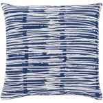 Surya Azora Ink Blue Pillow Shell With Down Insert 18"H X 18"W