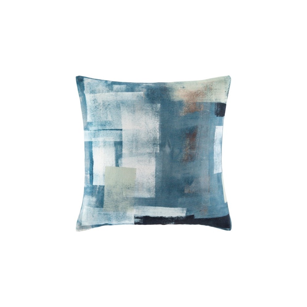 Surya Balliano Pillow Shell With Polyester Insert 20"H X 20"W Blue Surya Balliano Pillow Shell With Polyester Insert 20"H X 20"W Blue
