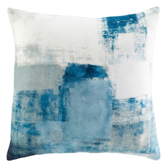 Surya Balliano Pillow Shell With Down Insert 18"H X 18"W - Blue