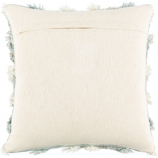 Surya Baracoa Ice Blue Pillow Shell With Down Insert 22"H X 22"W