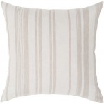 Surya Baris Oatmeal Pillow Shell With Polyester Insert 18"H X 18"W