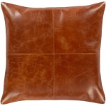 Surya Barrington Brick Red Pillow Shell With Down Insert 18"H X 18"W