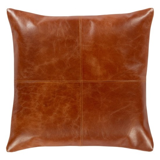 Surya Barrington Brick Red Pillow Shell With Polyester Insert 18"H X 18"W