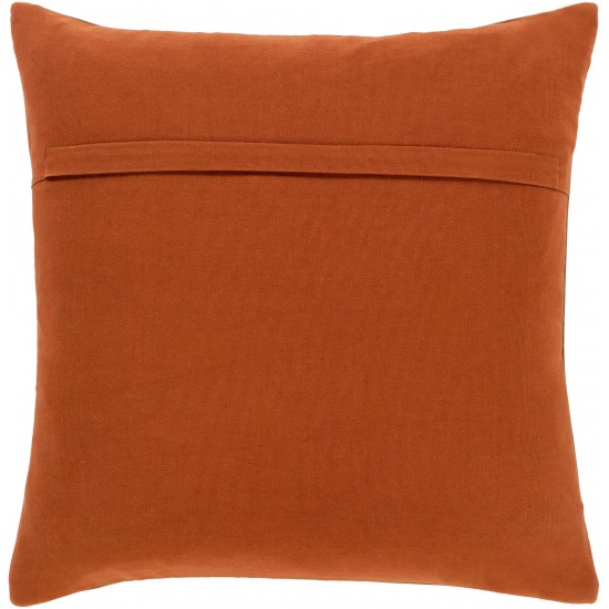 Surya Barrington Brick Red Pillow Shell With Polyester Insert 18"H X 18"W