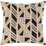 Surya Binga Pillow Shell With Polyester Insert 20"H X 20"W Black