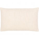 Surya Bisa Cream Pillow Shell With Down Insert 14"H X 22"W