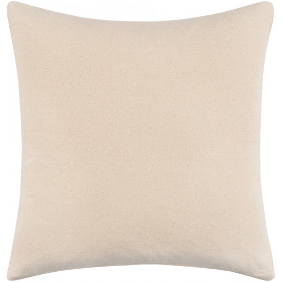 Surya Bonnie Light Beige Pillow Shell With Down Insert 18"H X 18"W