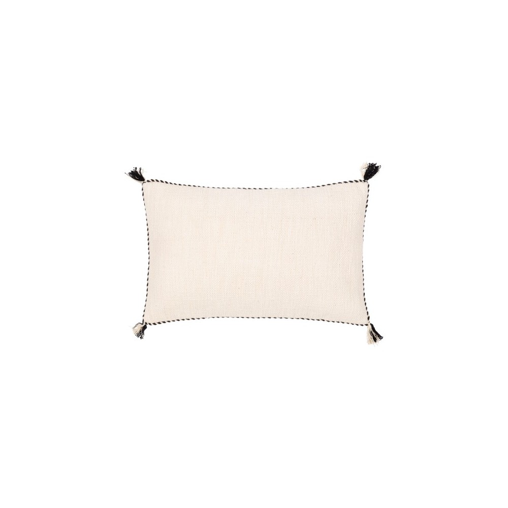 Surya Braided Bisa Cream Pillow Shell With Down Insert 14"H X 22"W