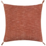 Surya Braided Bisa Brown Pillow Shell With Down Insert 18"H X 18"W