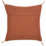 Surya Braided Bisa Brown Pillow Shell With Down Insert 18"H X 18"W