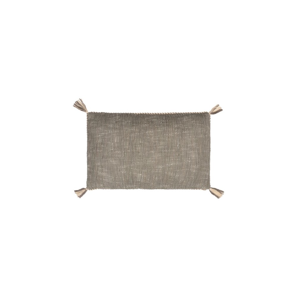 Surya Braided Bisa Gray Pillow Shell With Polyester Insert 14"H X 22"W