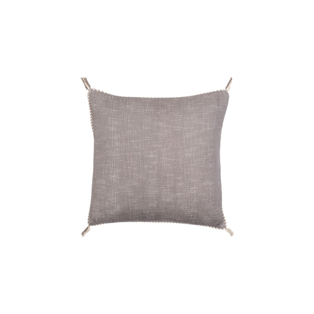 Surya Braided Bisa Gray Pillow Shell With Down Insert 20"H X 20"W