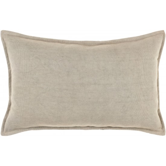 Surya Branson Medium Gray Pillow Shell With Down Insert 14"H X 22"W