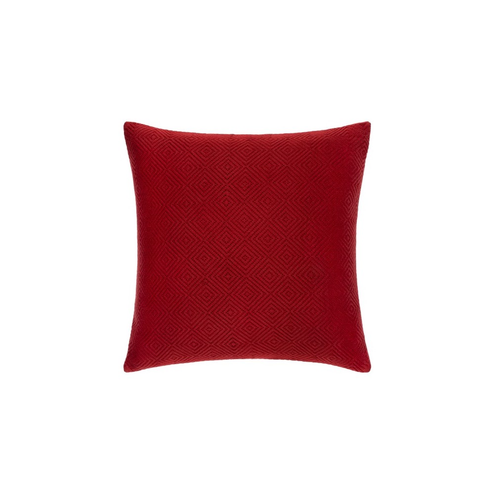 Surya Camilla Burgundy Pillow Shell With Polyester Insert 18"H X 18"W