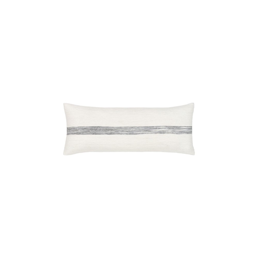 Surya Carine Ivory Pillow Shell With Down Insert 12"H X 30"W