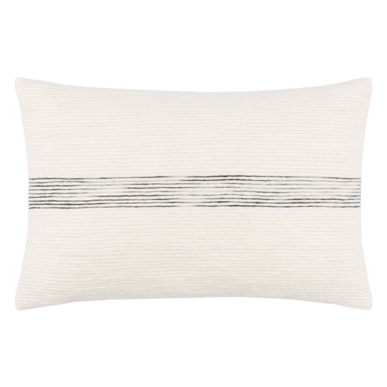 Surya Carine Ivory Pillow Shell With Down Insert 14"H X 22"W