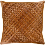 Surya Cesta Brown Pillow Shell With Down Insert 20"H X 20"W