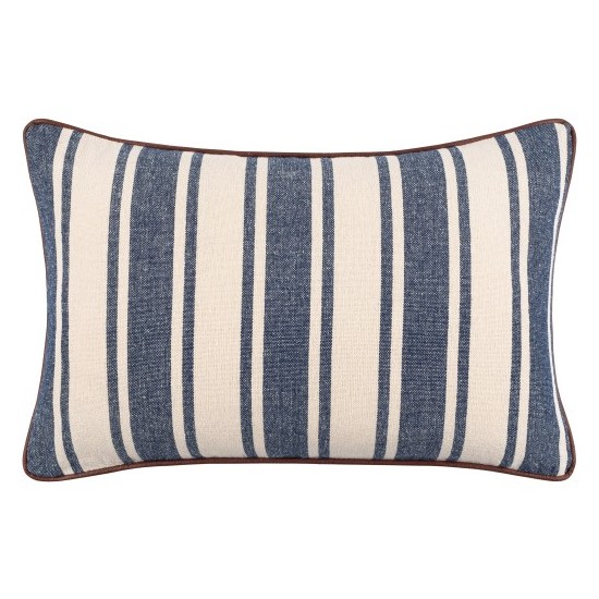 Surya Charlize Navy Pillow Shell With Down Insert 14"H X 22"W