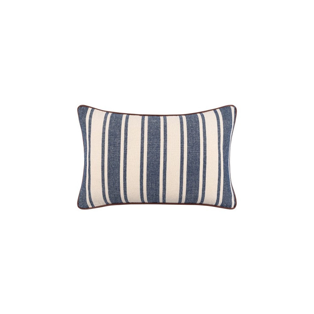 Surya Charlize Navy Pillow Shell With Down Insert 14"H X 22"W Surya Charlize Navy Pillow Shell With Down Insert 14"H X 22"W