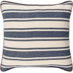 Surya Charlize Navy Pillow Shell With Down Insert 14"H X 22"W