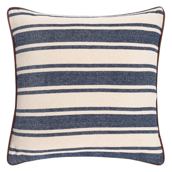 Surya Charlize Navy Pillow Shell With Down Insert 18"H X 18"W