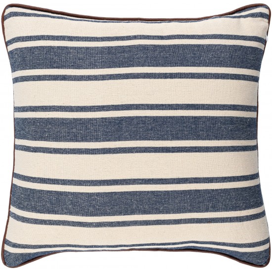 Surya Charlize Navy Pillow Shell With Down Insert 18"H X 18"W