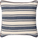 Surya Charlize Navy Pillow Shell With Polyester Insert 18"H X 18"W