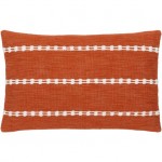 Surya Chase Brick Red Pillow Shell With Down Insert 14"H X 22"W