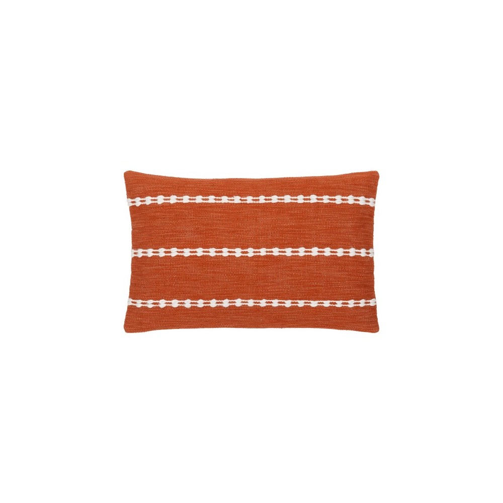 Surya Chase Brick Red Pillow Shell With Down Insert 14"H X 22"W