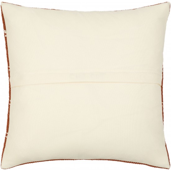 Surya Chase Brick Red Pillow Shell With Down Insert 14"H X 22"W