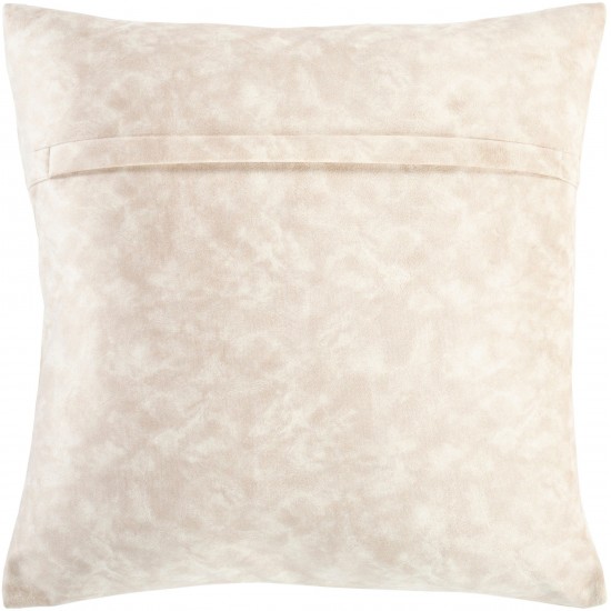 Surya Collins Light Beige Pillow Shell With Down Insert 20"H X 20"W