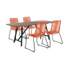 Koala and Shasta 5 Piece Patio Dining Set in Light Eucalyptus Wood