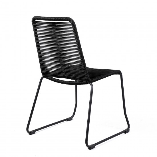 Sydney and Shasta 5 Piece Patio Dining Set in Black with Black Eucalyptus Wood