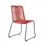 Sydney and Shasta 5 Piece Patio Dining Set in Red with Black Eucalyptus Wood