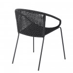 Sydney and Snack 5 Piece Patio Dining Set in Black with Black Eucalyptus Wood