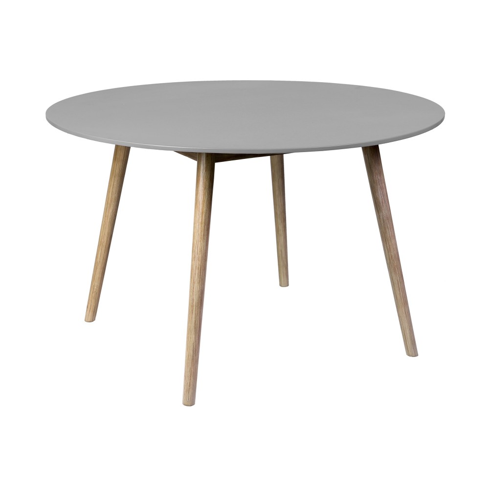 Sydney Outdoor Patio Round Dining Table in Light Eucalyptus and Grey Stone