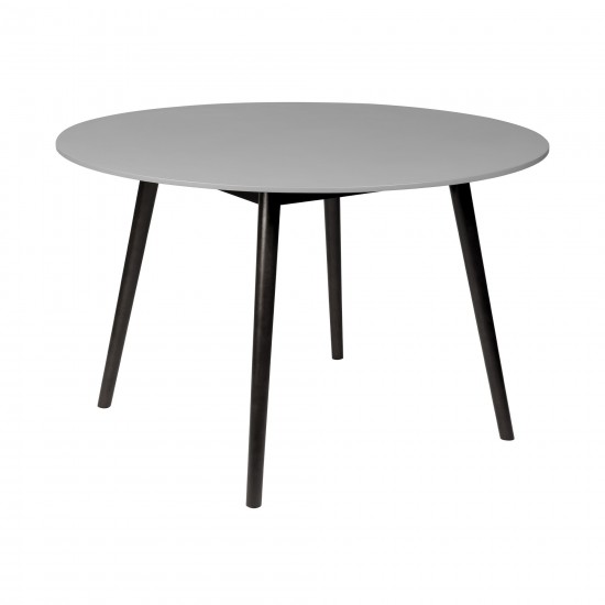 Sydney Outdoor Patio Round Dining Table in Dark Eucalyptus and Grey Stone