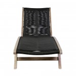 Chateau Patio Adjustable Chaise Lounge Chair in Eucalyptus Wood and Charcoal