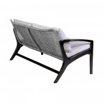 Brighton 4 Piece Patio Seating Set in Dark Eucalyptus Wood with Grey Rope